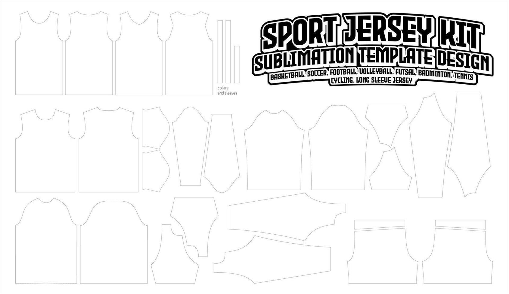 Sportbekleidung Jersey Uniform Layout drucken Muster einstellen Basketball, Fußball, Fußball, lange Ärmel vektor