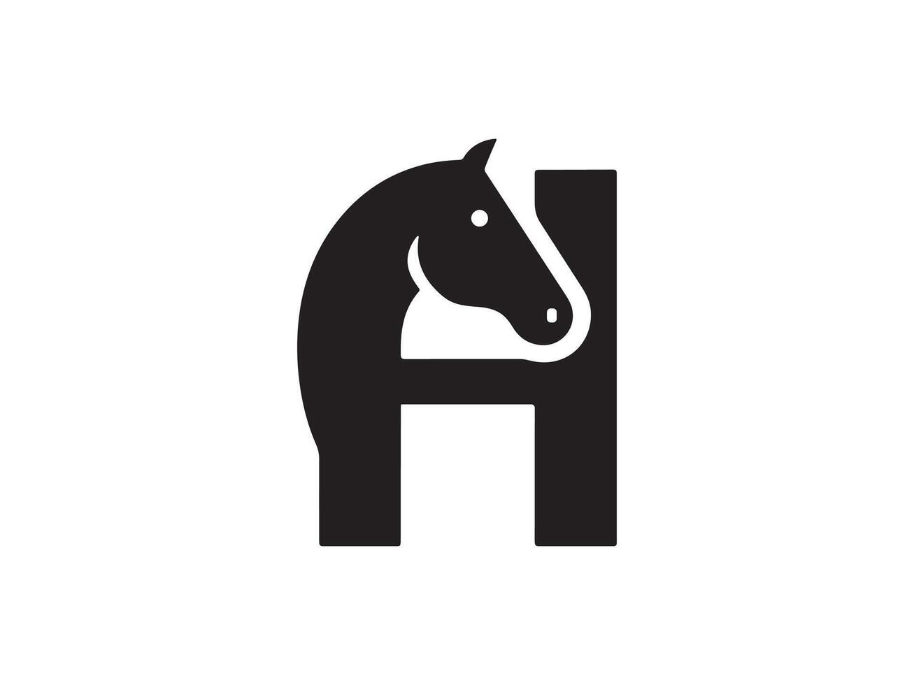 Brief h Pferd Logo Design Symbol Symbol Vektor Vorlage