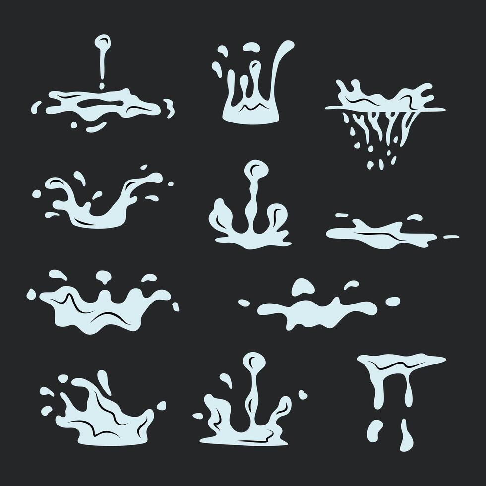 Element Design von Wasser fallen Illustration Design Sammlung Pack vektor