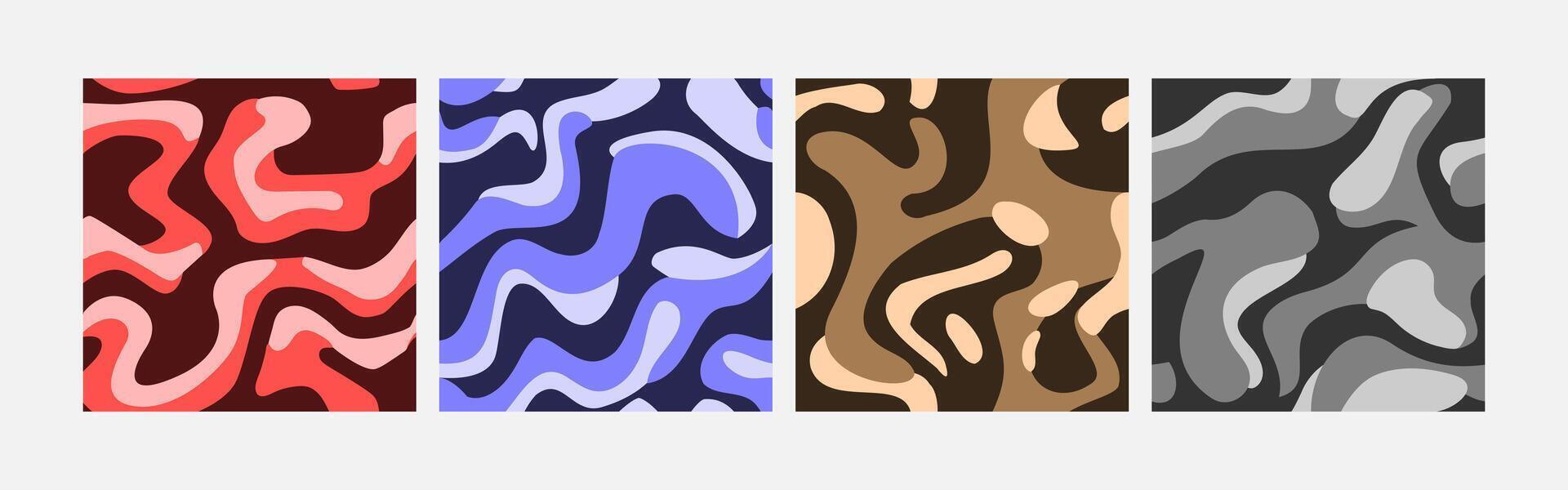 Sammlung von abstrakt Hintergrund bunt Wellen nahtlos Muster Vektor Design, Design können Sein zum T-Shirts, Verpackung Papier, Drucken Bedürfnisse