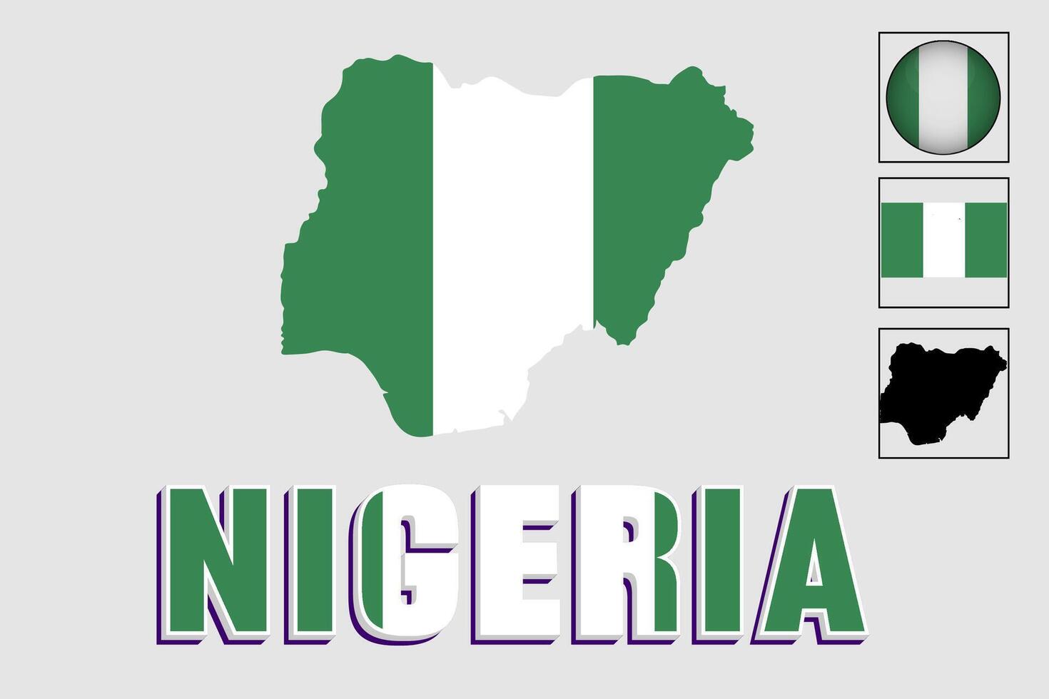 Nigeria Flagge und Karte im ein Vektor Grafik