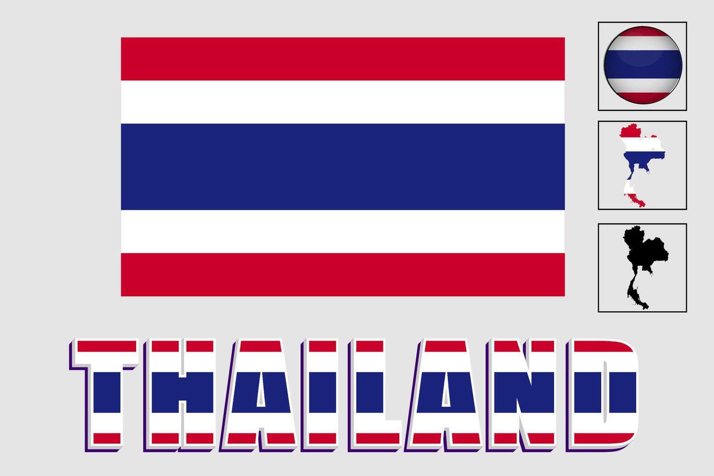 thailand flagga och Karta i en vektor grafisk