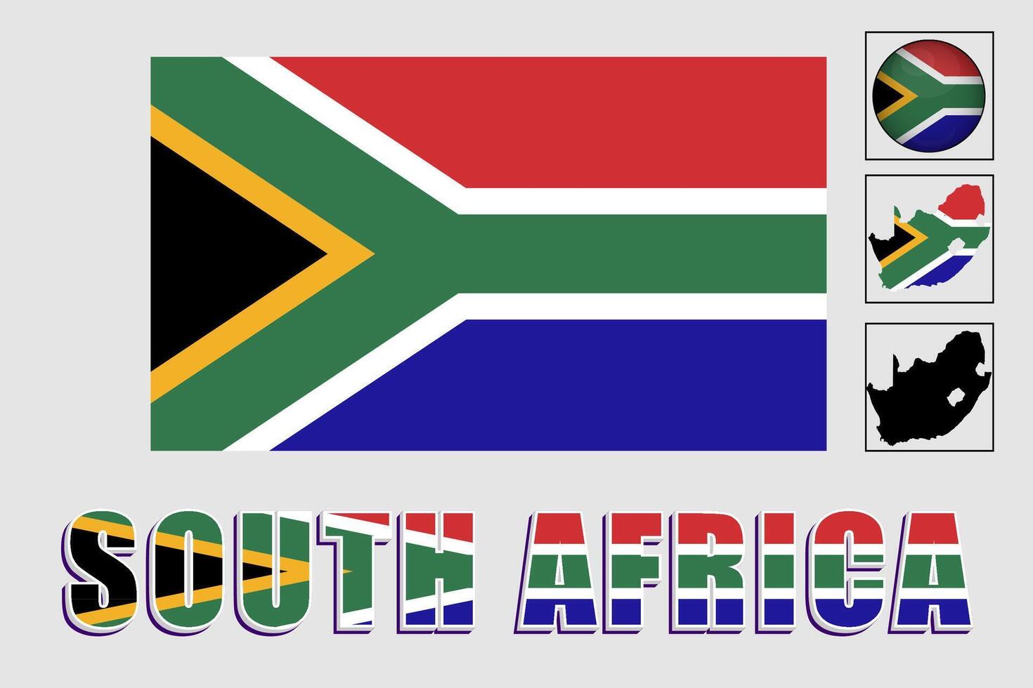 Süd Afrika und Karte im ein Vektor Grafik