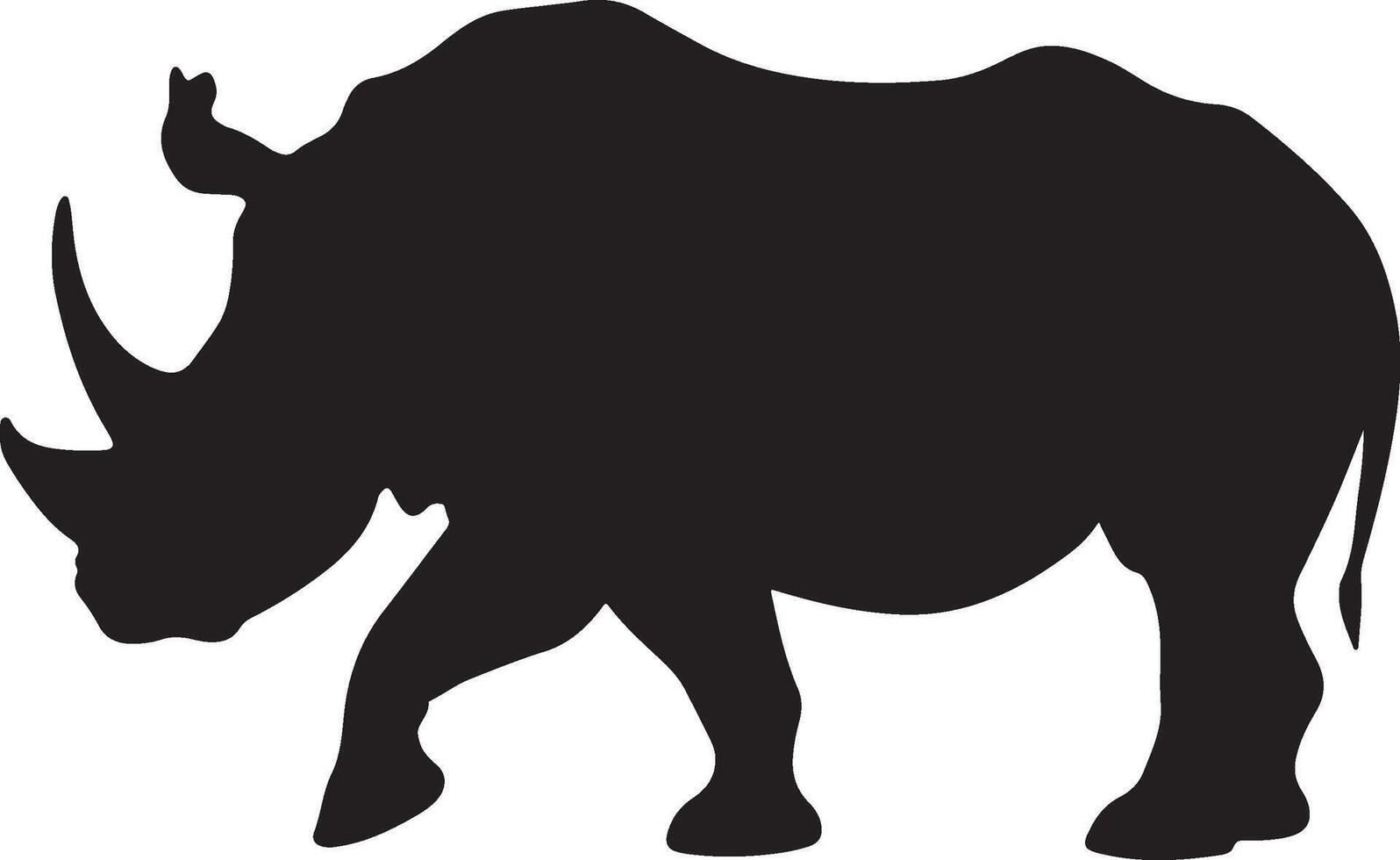 Nashorn Silhouette Vektor Illustration Weiß Hintergrund