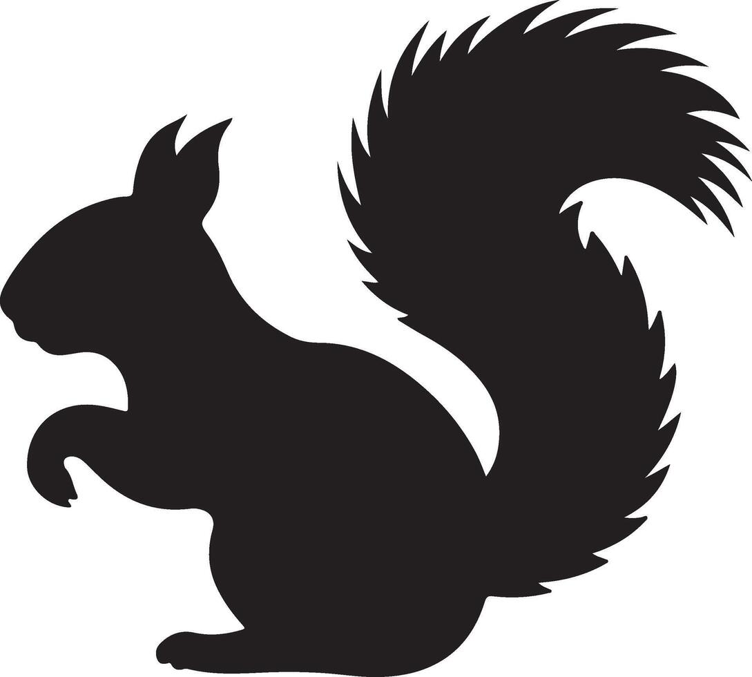 Eichhörnchen Silhouette Vektor Illustration Weiß Hintergrund