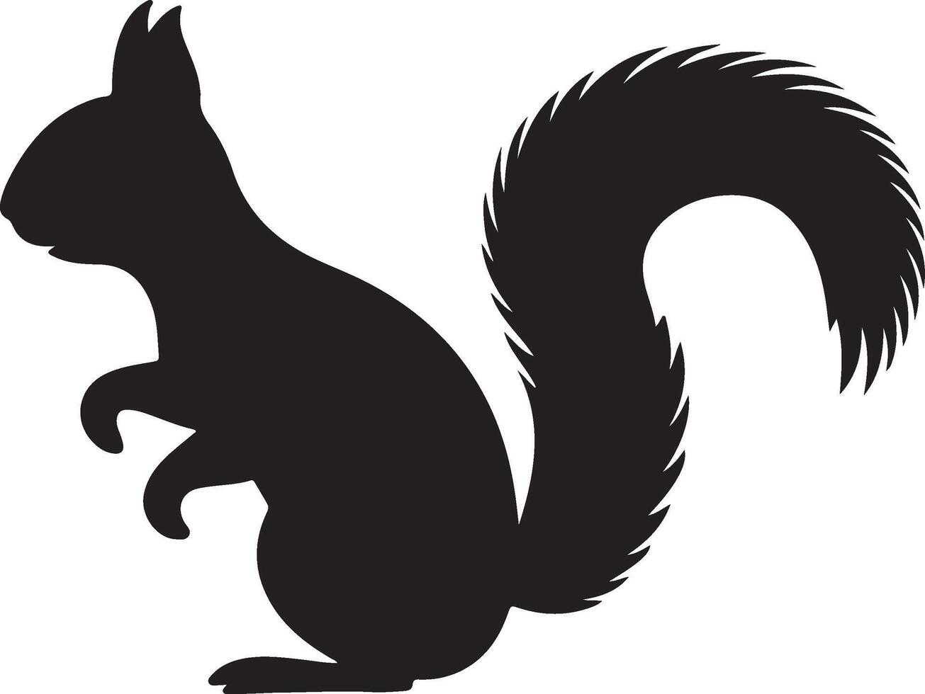 Eichhörnchen Silhouette Vektor Illustration Weiß Hintergrund