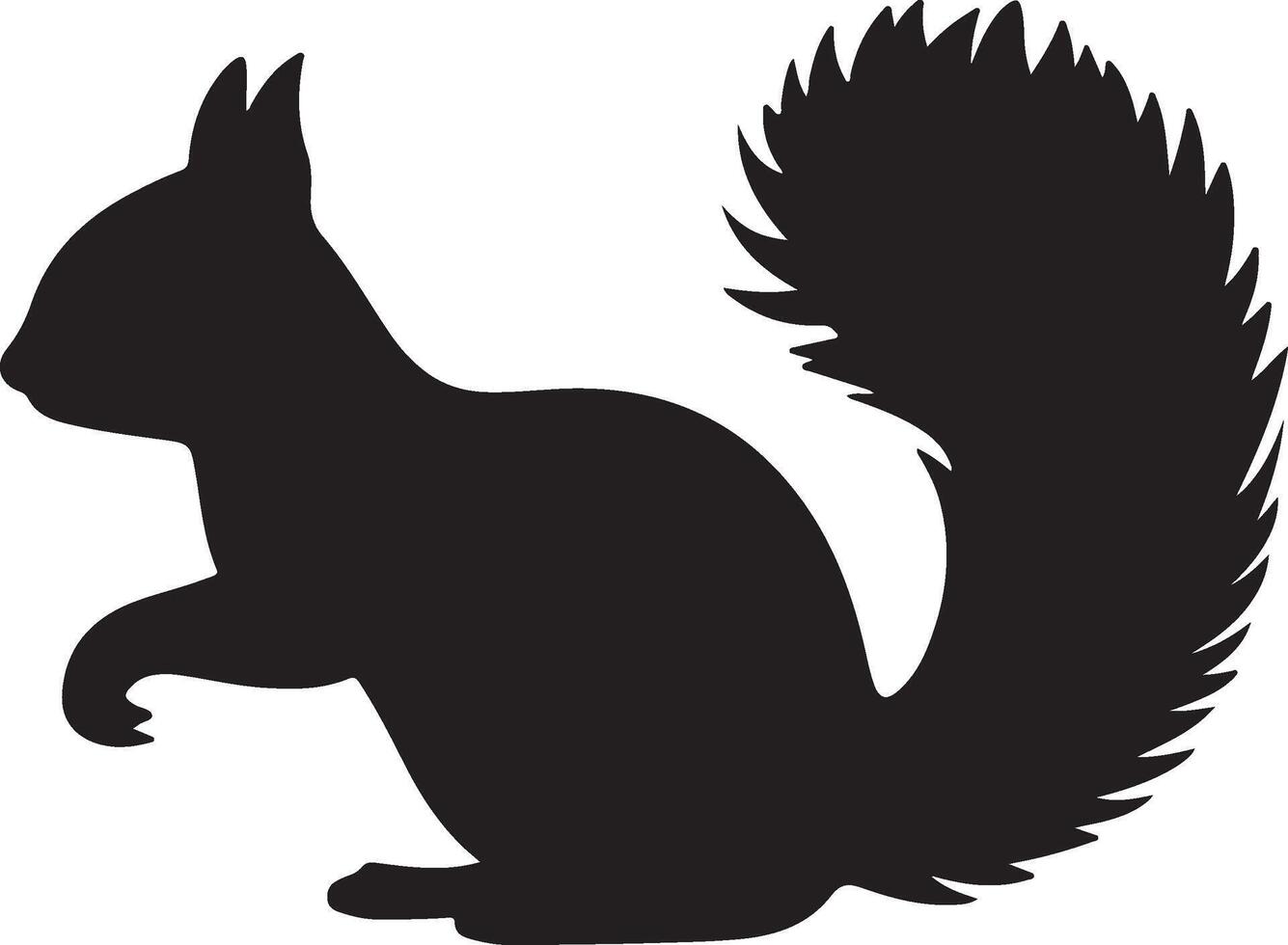 Eichhörnchen Silhouette Vektor Illustration Weiß Hintergrund