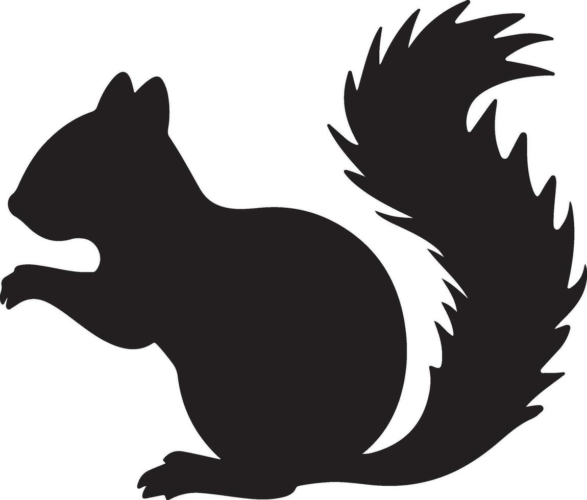 Eichhörnchen Silhouette Vektor Illustration Weiß Hintergrund