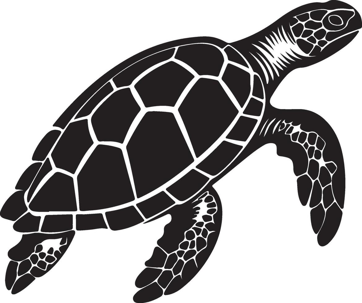 Schildkröte Silhouette Vektor Illustration Weiß Hintergrund