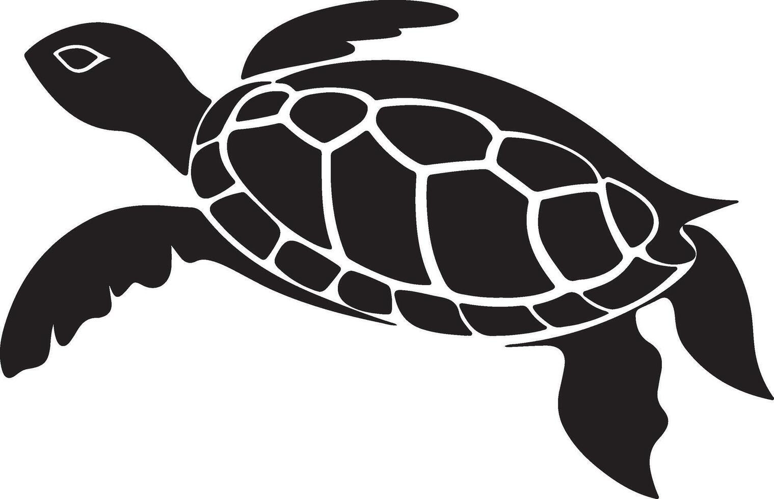 Schildkröte Silhouette Vektor Illustration Weiß Hintergrund