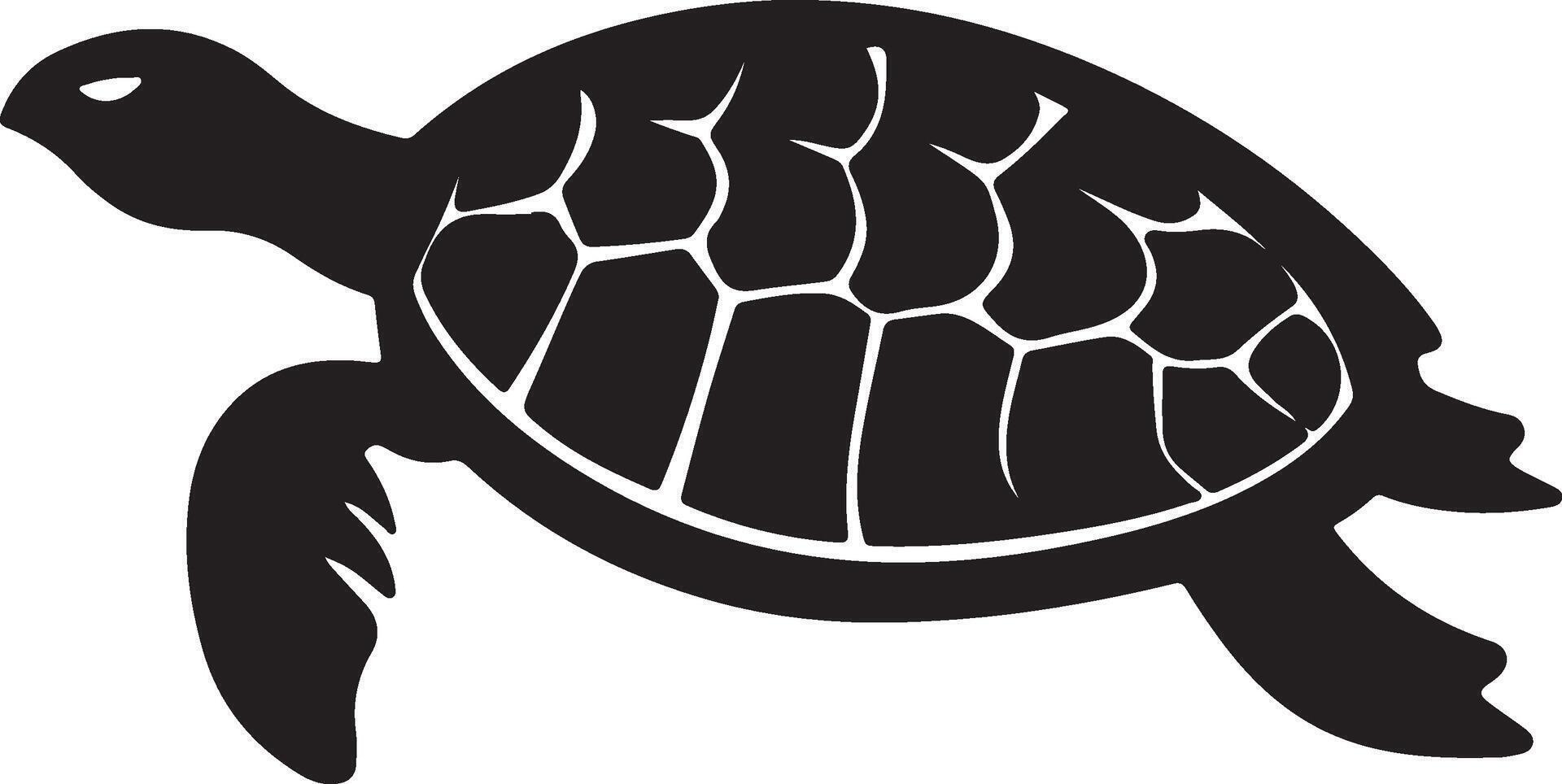 Schildkröte Silhouette Vektor Illustration Weiß Hintergrund