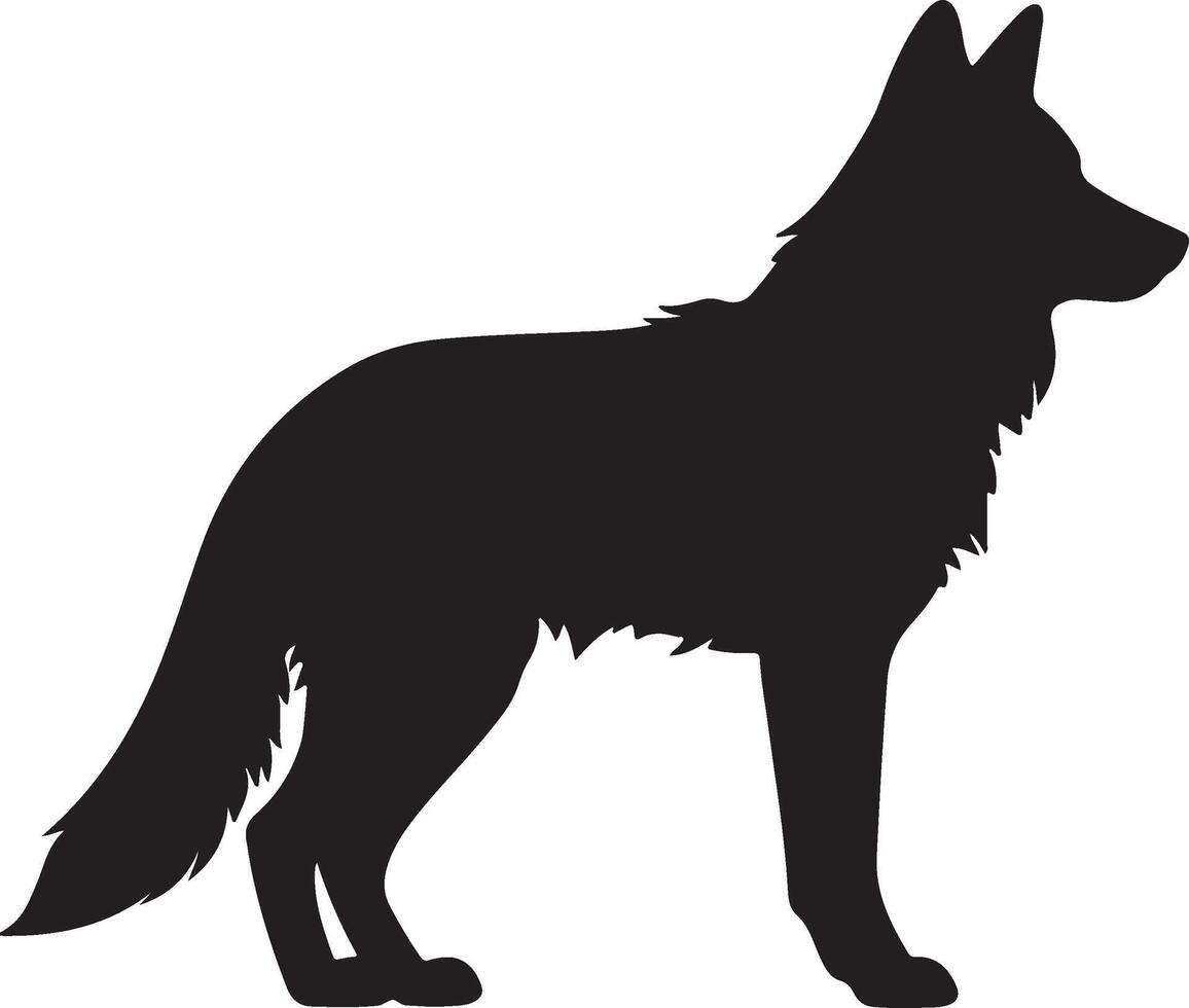 Wolf Silhouette Vektor Illustration Weiß Hintergrund