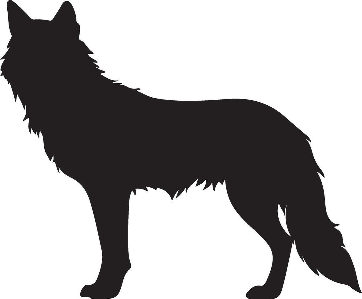 Wolf Silhouette Vektor Illustration Weiß Hintergrund