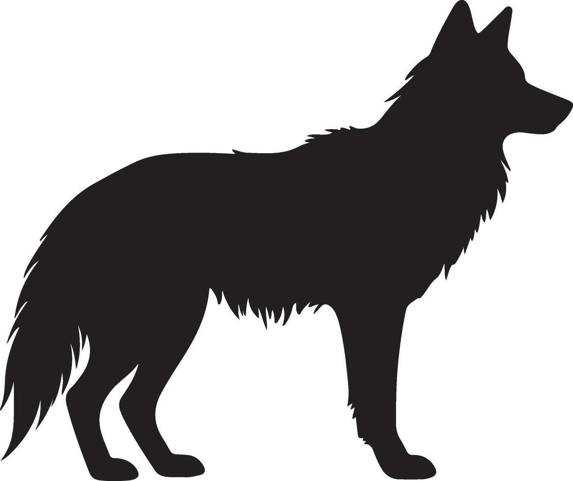 Wolf Silhouette Vektor Illustration Weiß Hintergrund