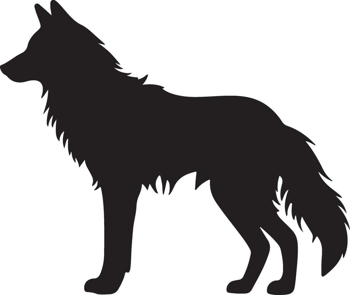 Wolf Silhouette Vektor Illustration Weiß Hintergrund