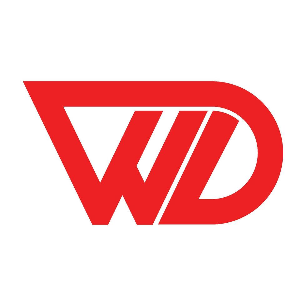 wd brev logotyp vektor