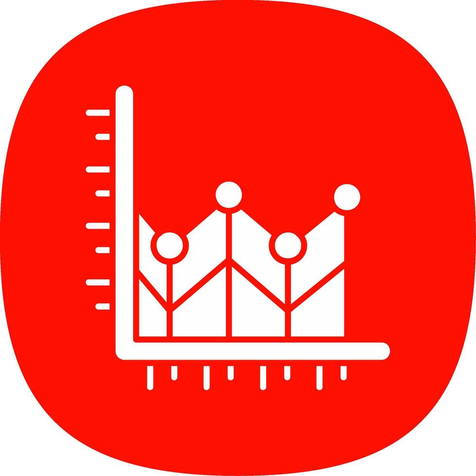 Linie Diagramm Glyphe Kurve Symbol vektor