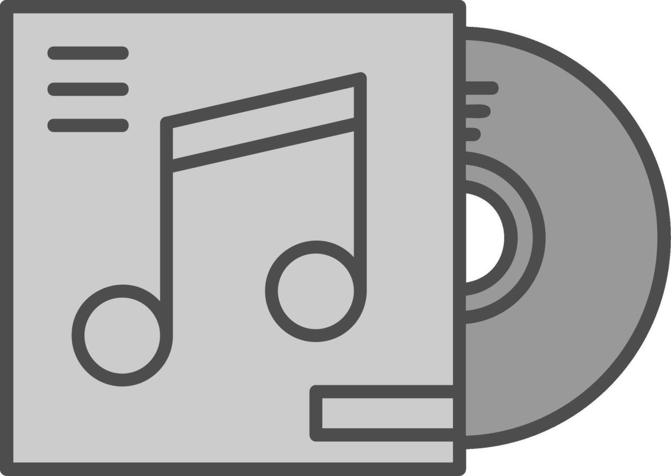 CD omslag linje fylld gråskale ikon vektor