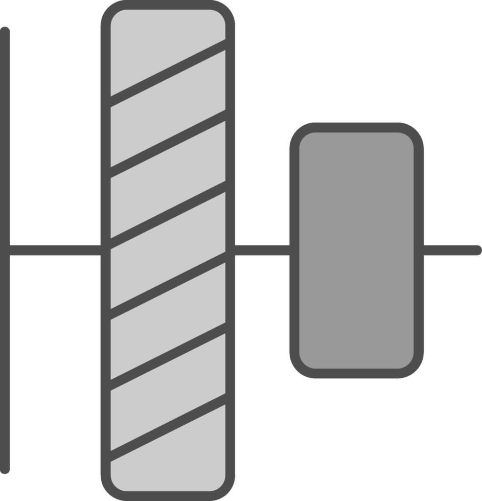 Vertikale Ausrichtung Linie gefüllt Graustufen Symbol vektor