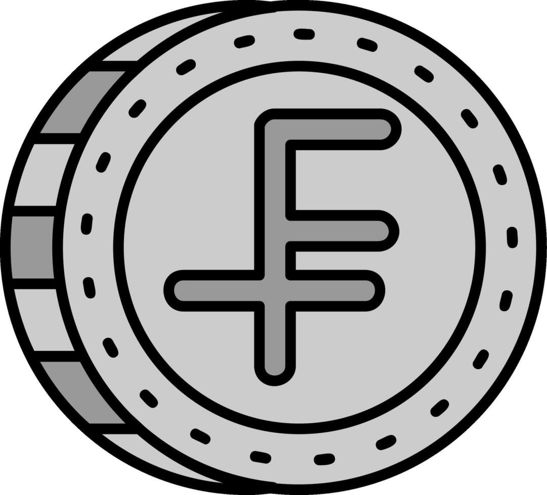 schweizerisch Franc Linie gefüllt Graustufen Symbol vektor