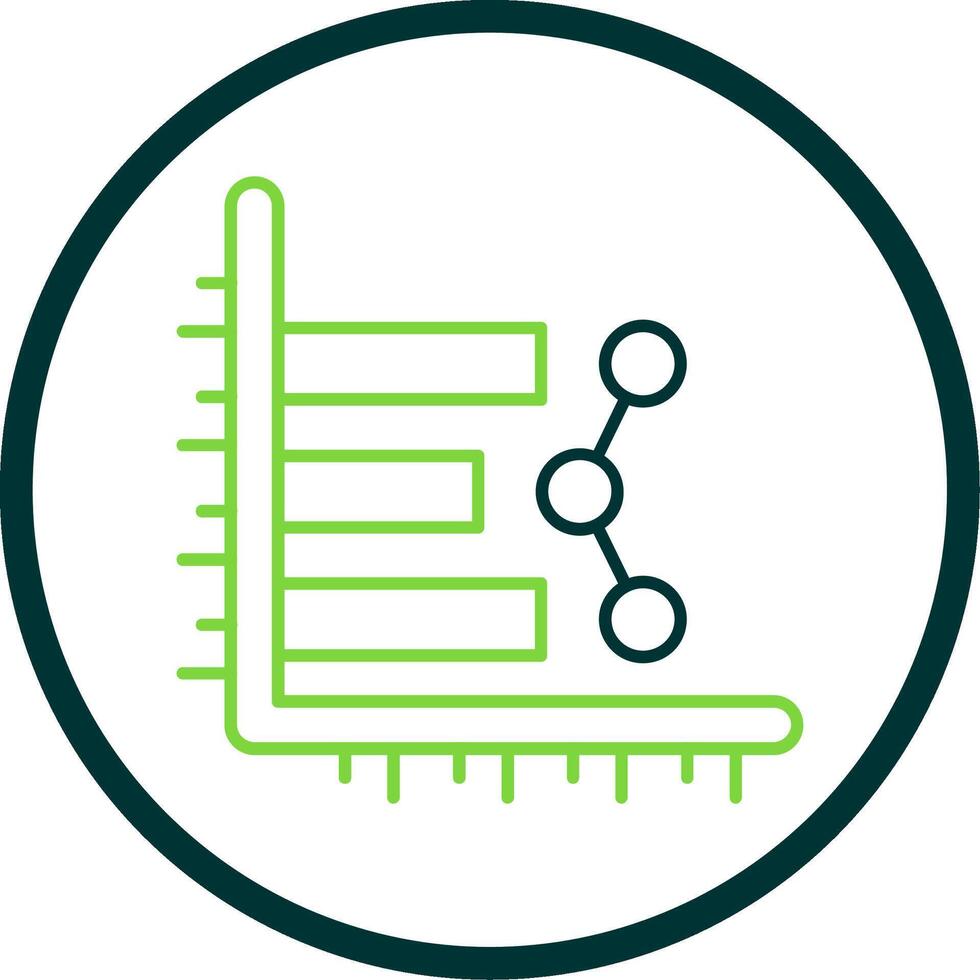bar Diagram linje cirkel ikon vektor