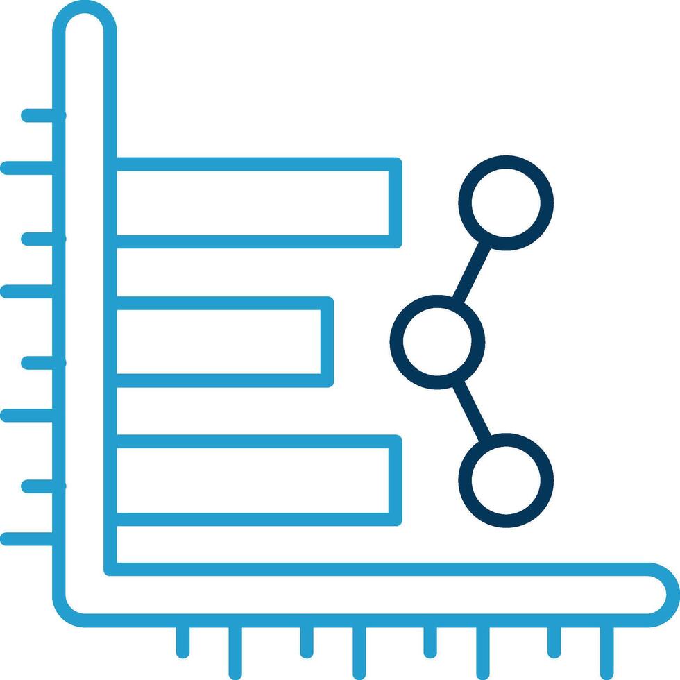 Bar Diagramm Linie Blau zwei Farbe Symbol vektor