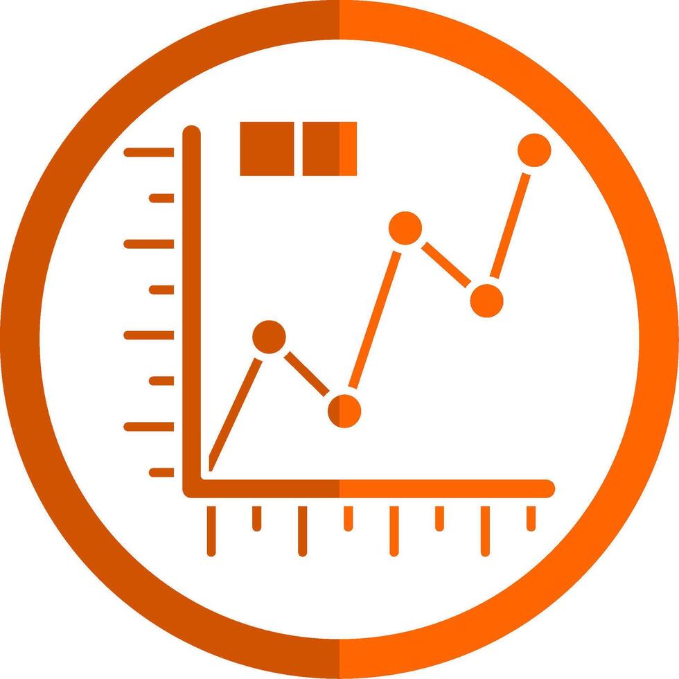 Linie Graph Glyphe Orange Kreis Symbol vektor