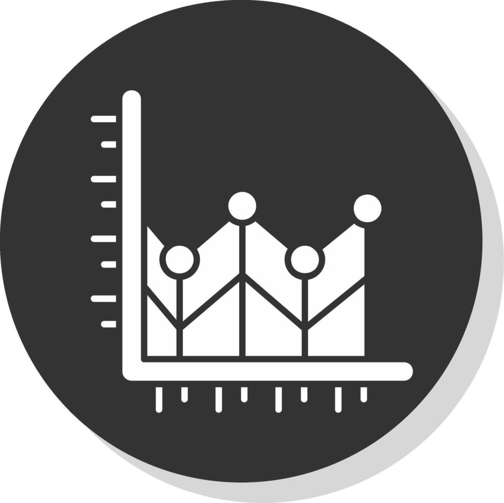 Linie Diagramm Glyphe grau Kreis Symbol vektor