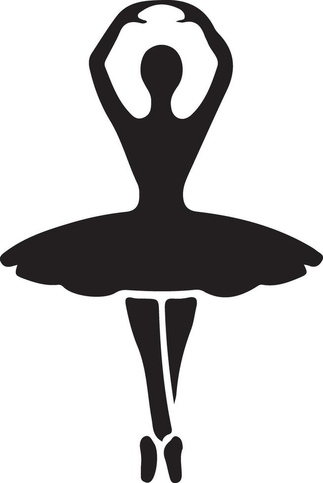 minimal Ballerina Vektor Symbol im eben Stil schwarz Farbe Silhouette, Weiß Hintergrund 12