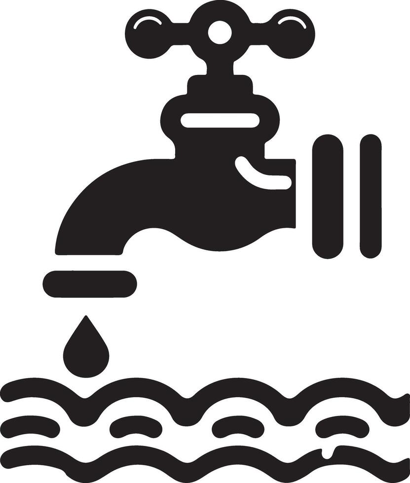 Wasser Zapfhahn Vektor, Symbol, Clip Art, Zeichen, schwarz Farbe Silhouette, Weiß Hintergrund 17 vektor