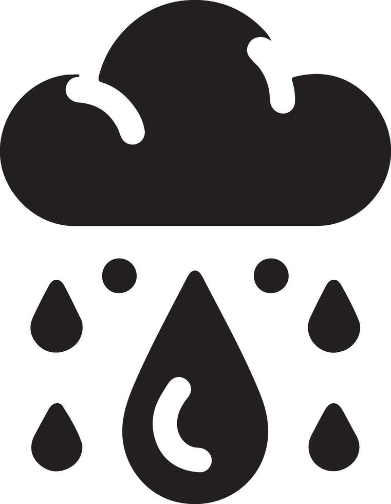 minimal Regen fallen Symbol Symbol, eben Illustration, schwarz Farbe Silhouette, Weiß Hintergrund 26 vektor