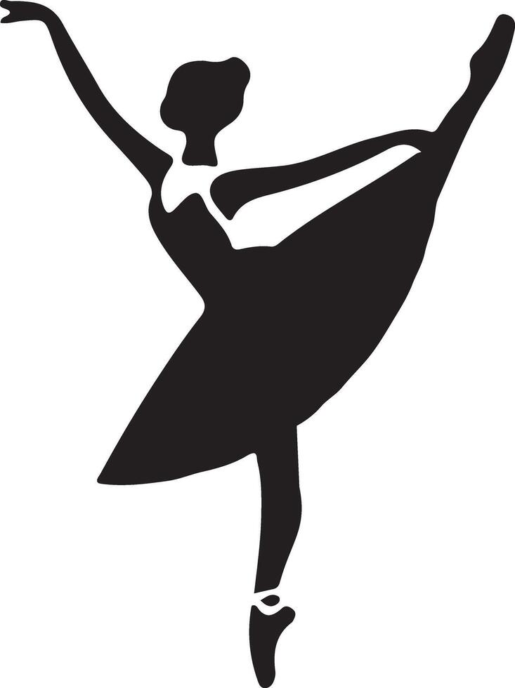 minimal ballerina vektor ikon i platt stil svart Färg silhuett, vit bakgrund 33