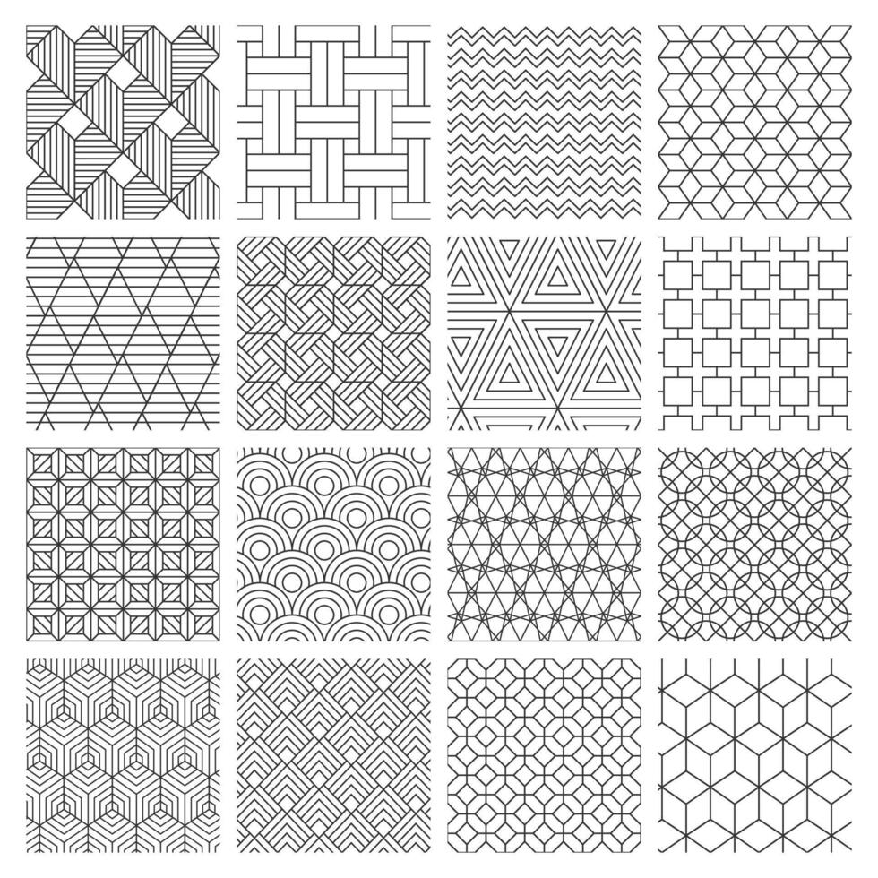 geometrisk sömlös bakgrund. randig grafik textur, labyrint dekorativ mönster, geometrisk bakgrund. abstrakt vektor bakgrund illustration uppsättning