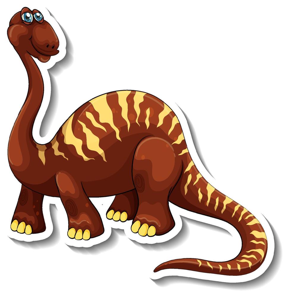 Brachiosaurus Dinosaurier Cartoon Charakter Sticker vektor