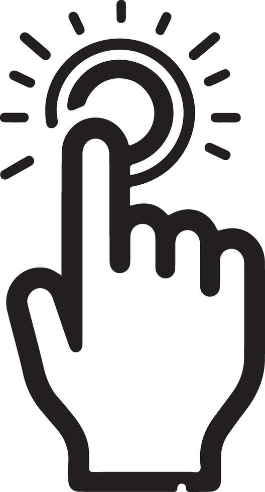 minimal hand klick ikon vektor platt illustration, svart Färg silhuett, vit bakgrund 5