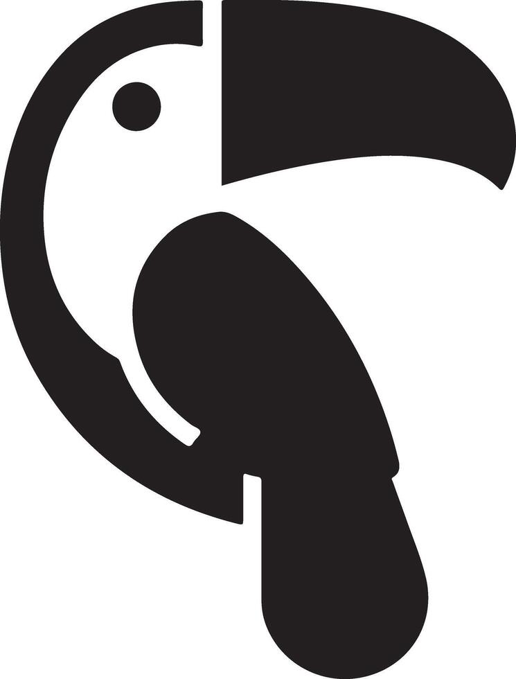 minimal Tukan Vogel Logo Konzept, Clip Art, Symbol, schwarz Farbe Silhouette, Weiß Hintergrund vektor