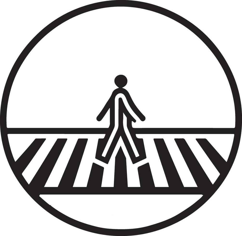 minimal Zebrastreifen Symbol Vektor, ein Mann Kreuz das Straße Weiß Hintergrund 10 vektor