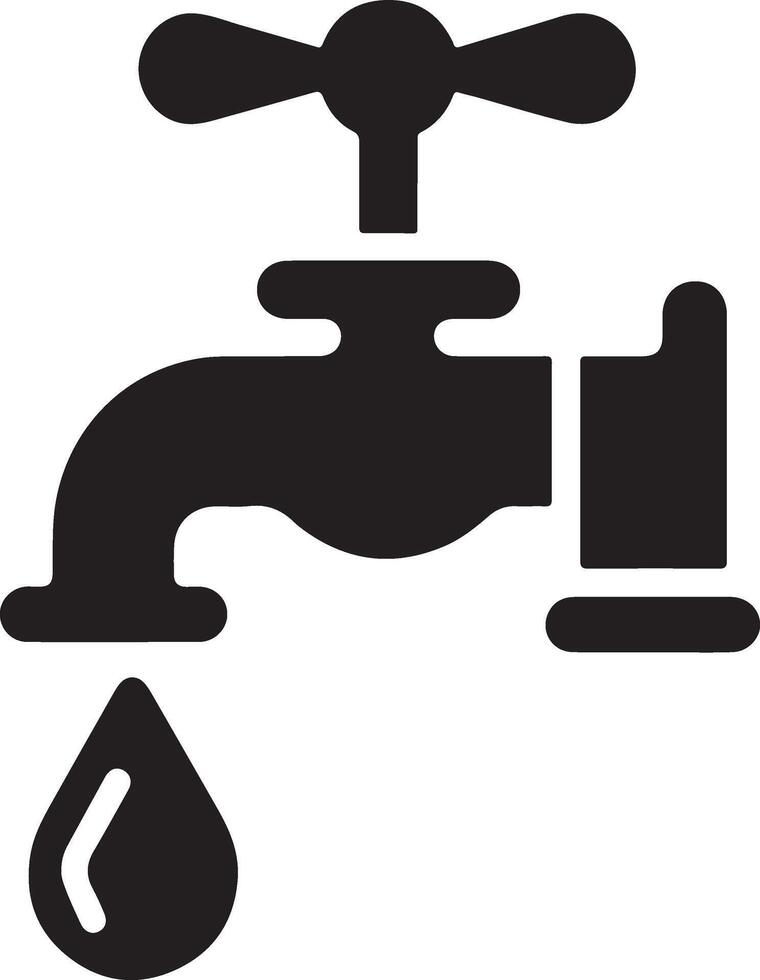 Wasser Zapfhahn Vektor, Symbol, Clip Art, Zeichen, schwarz Farbe Silhouette, Weiß Hintergrund 16 vektor