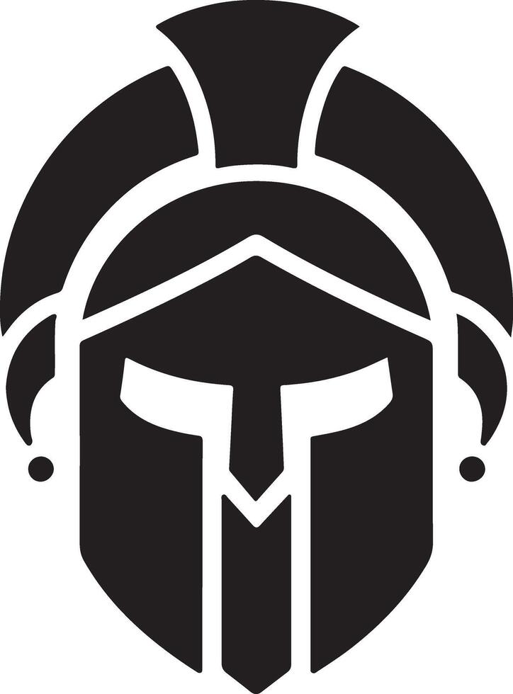 minimal spartanisch Helm Vektor schwarz Farbe Silhouette, Weiß Hintergrund 26