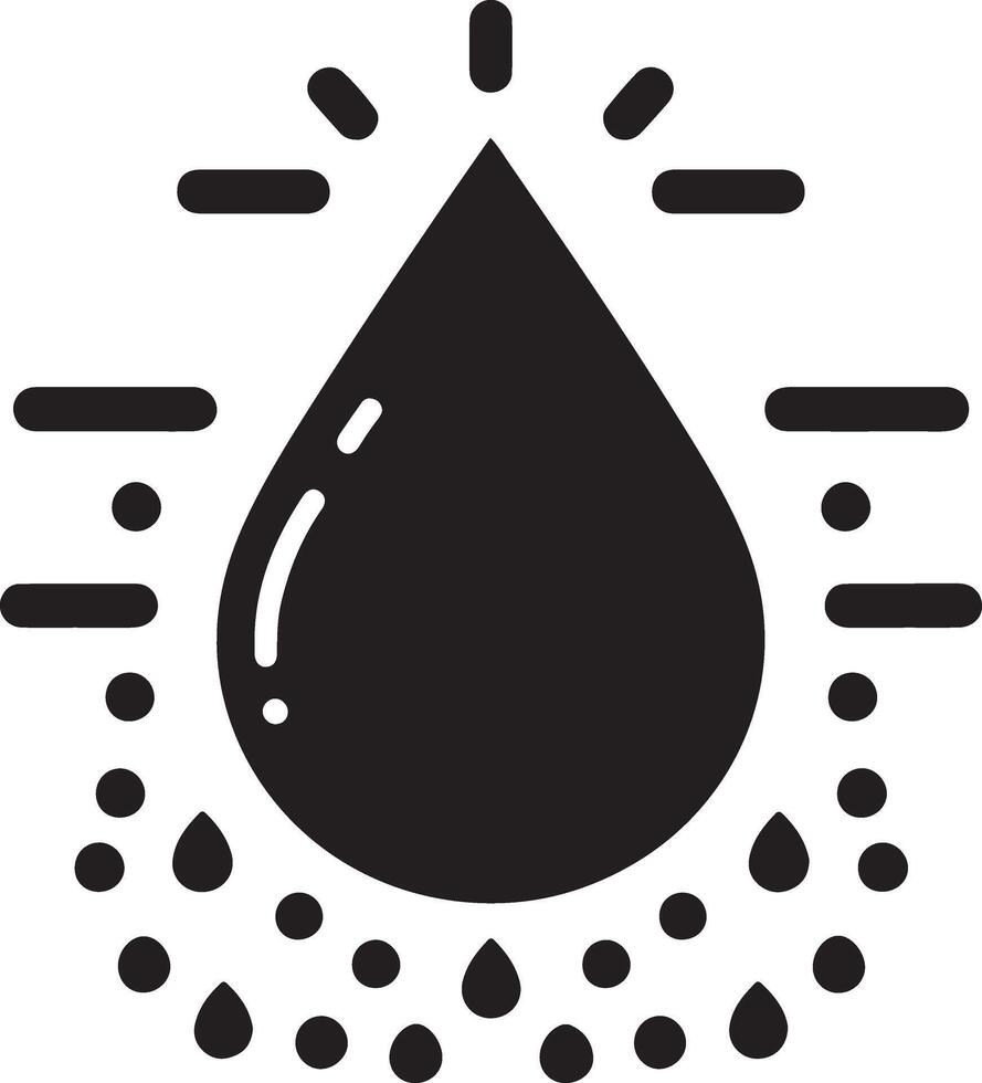 minimal regn släppa ikon symbol, platt illustration, svart Färg silhuett, vit bakgrund 7 vektor