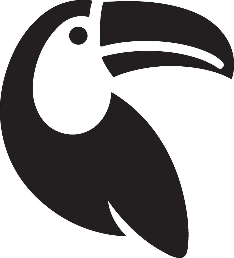 minimal toucan fågel logotyp begrepp, ClipArt, symbol, svart Färg silhuett, vit bakgrund 19 vektor
