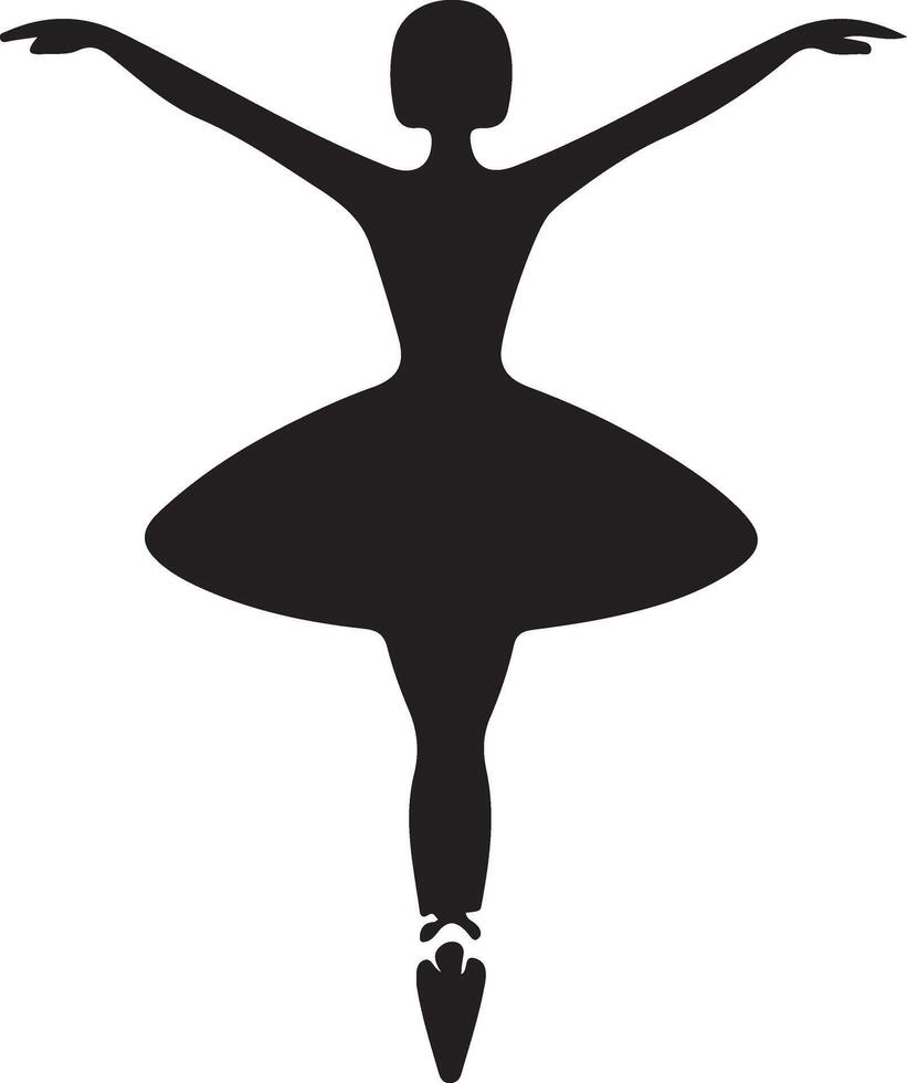 Ballerina tanzen Vektor Symbol im eben Stil schwarz Farbe Silhouette Weiß Hintergrund 17