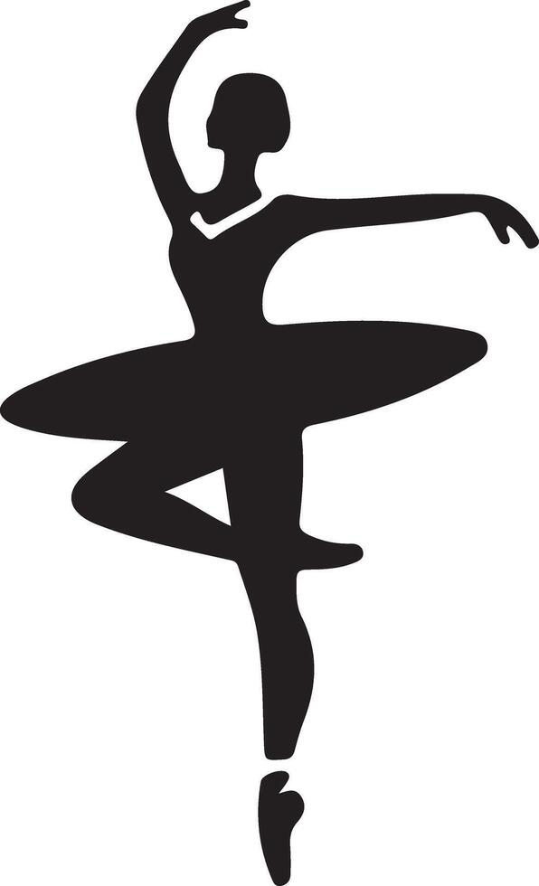 Ballerina tanzen Vektor Symbol im eben Stil schwarz Farbe Silhouette Weiß Hintergrund 34