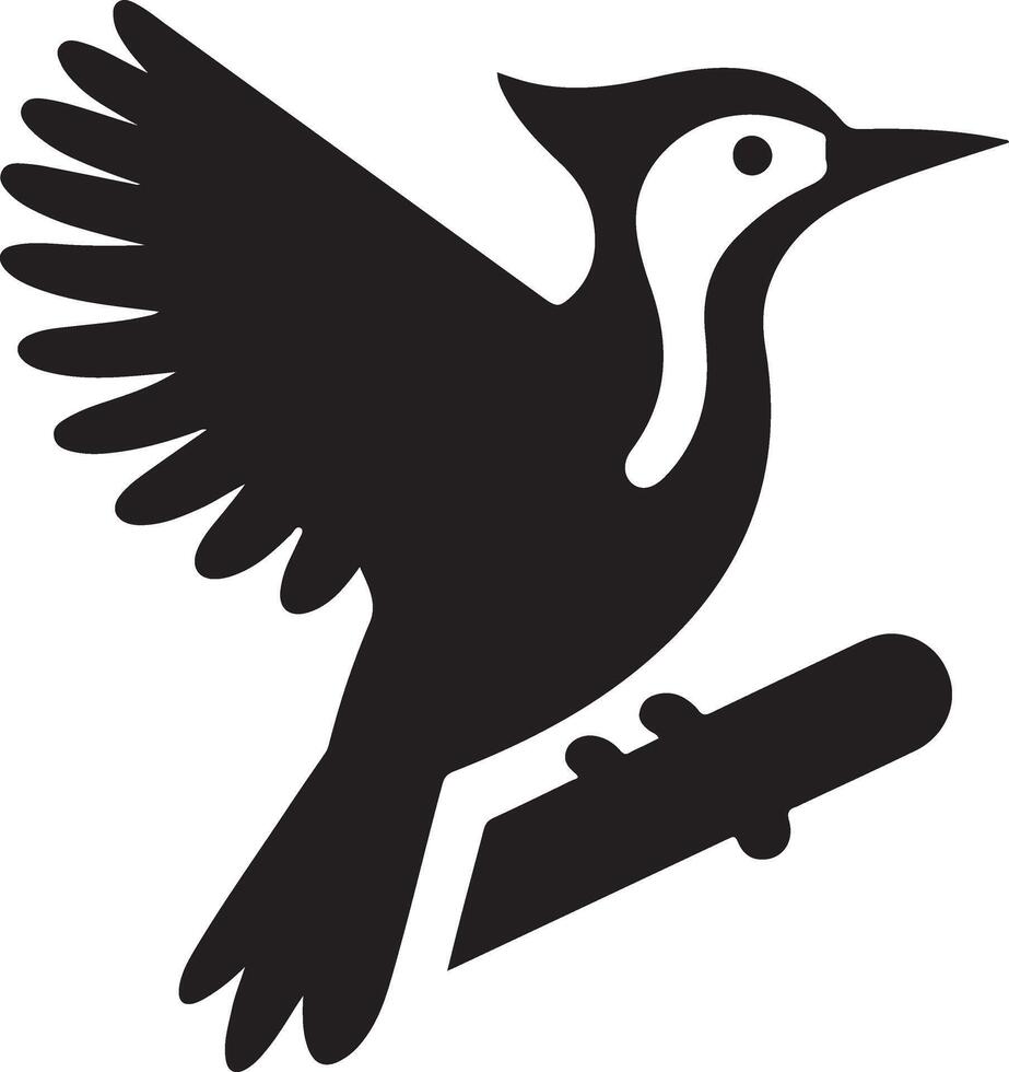 Spechte Vogel Logo Konzept, schwarz Farbe Silhouette, Weiß Hintergrund 25 vektor