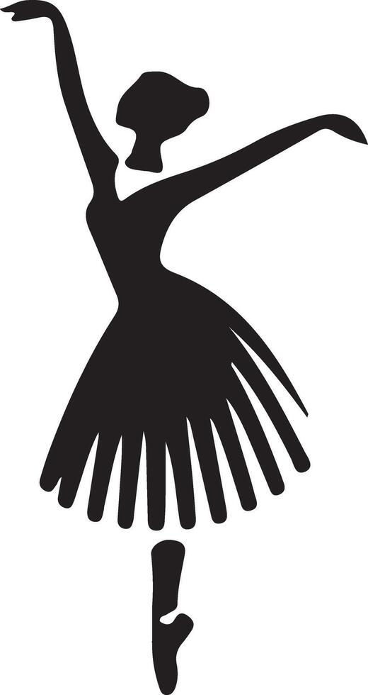 Ballerina tanzen Vektor Symbol im eben Stil schwarz Farbe Silhouette Weiß Hintergrund 37