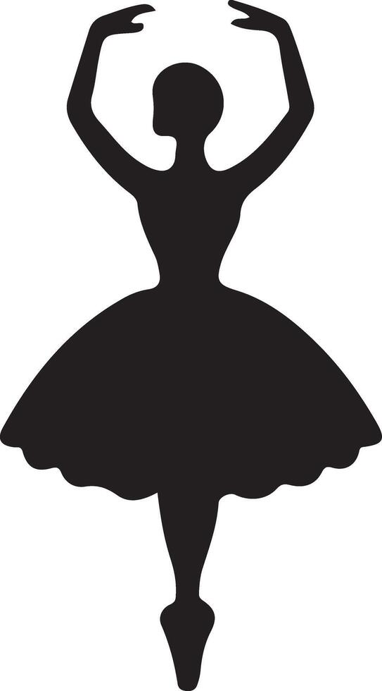 minimal Ballerina Vektor Symbol im eben Stil schwarz Farbe Silhouette, Weiß Hintergrund 47
