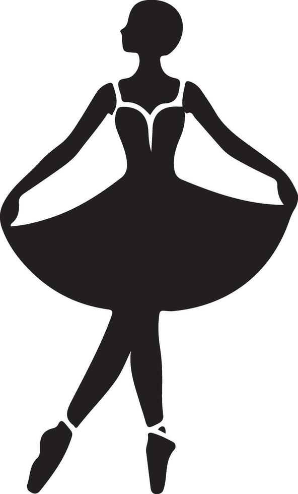 minimal ballerina vektor ikon i platt stil svart Färg silhuett, vit bakgrund 50