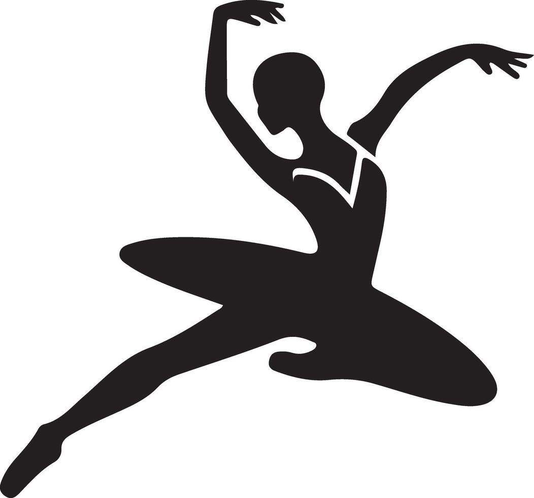 minimal Ballerina Vektor Symbol im eben Stil schwarz Farbe Silhouette, Weiß Hintergrund 51