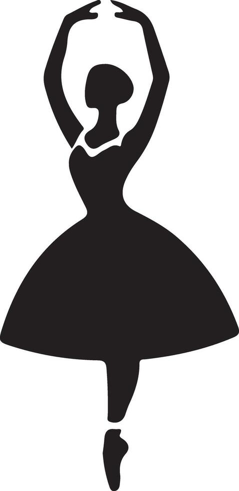 minimal Ballerina Vektor Symbol im eben Stil schwarz Farbe Silhouette, Weiß Hintergrund 24