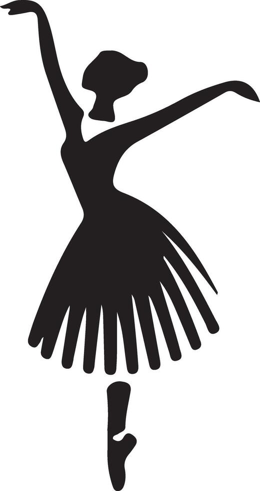 minimal Ballerina Vektor Symbol im eben Stil schwarz Farbe Silhouette, Weiß Hintergrund 34